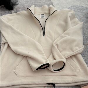 PINK Victoria's Secret Cream Fleece Quarter-Zip